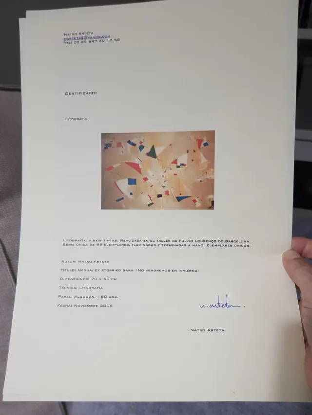 Litografia Natxo Arteta a 6 inchiostri