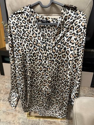 Camisa Zara Estampado Animal Talla M