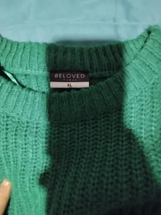 Jersey BELOVED WOMAN verde botella oversize XL