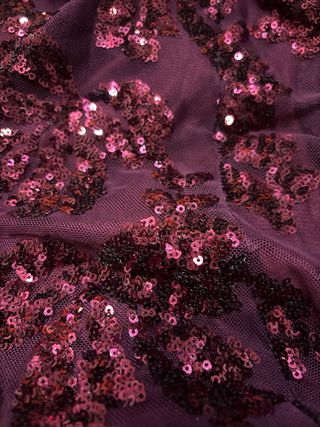 Vestido de fiesta lentejuelas color cereza