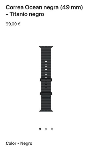 Correa Original Apple Ocean Negra 49mm Titanio.