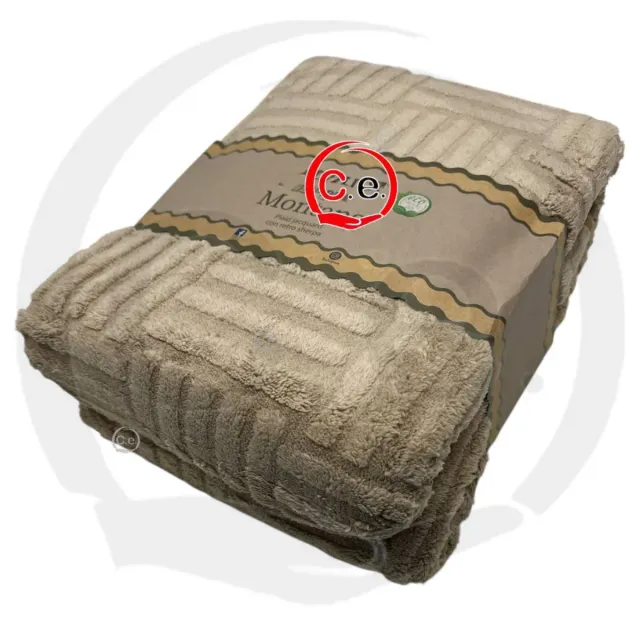 Coperta plaid matrimoniale viola