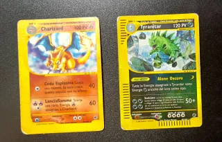 Carte Pokemon Charizard e Tyranitar Vintage