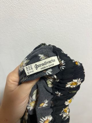 Pantalón ancho estampado flores