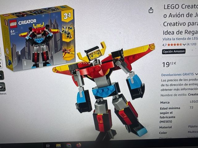 Lego Creator 31124 Robot Súper Fuerte