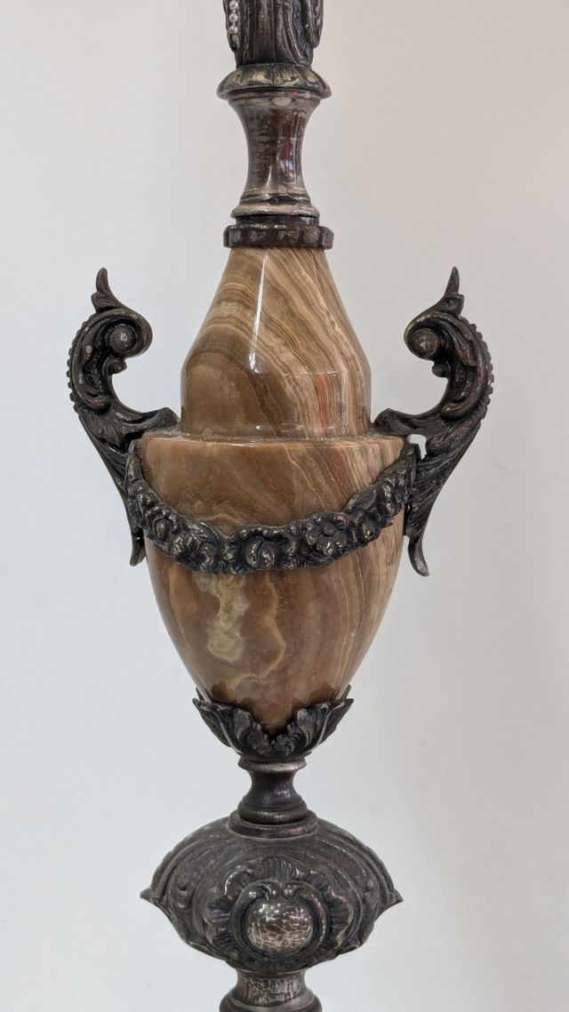 Lámpara de bronce/latón y mármol ónix