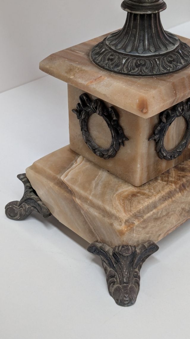 Lámpara de bronce/latón y mármol ónix