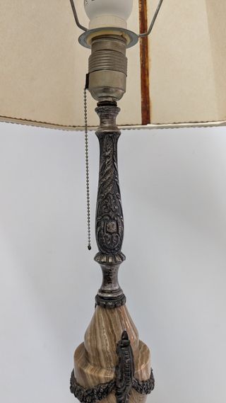 Lámpara de bronce/latón y mármol ónix
