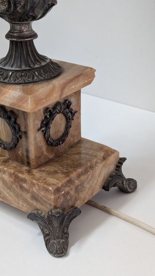 Lámpara de bronce/latón y mármol ónix