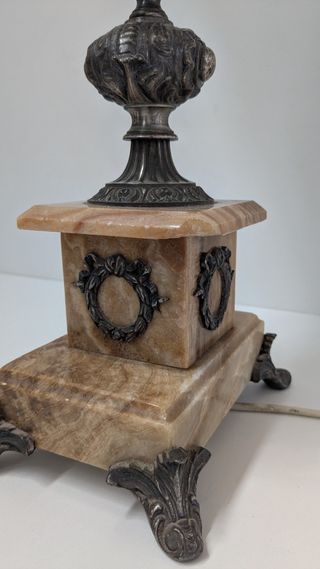 Lámpara de bronce/latón y mármol ónix