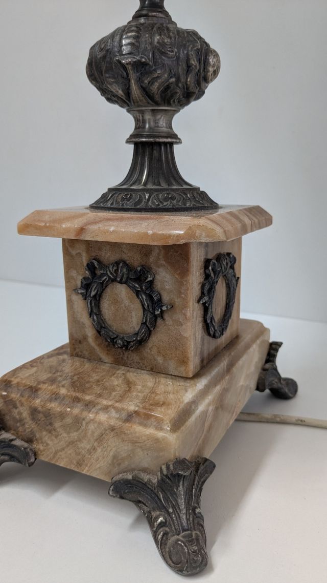 Lámpara de bronce/latón y mármol ónix