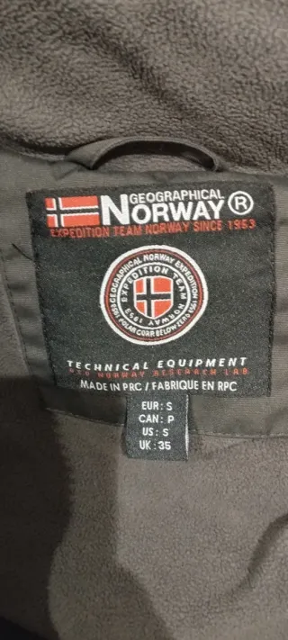 Abrigo Geographical Norway Negro Talla L