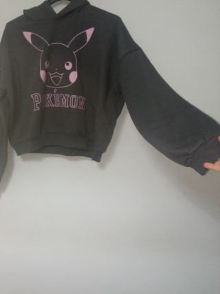 Sudadera Pokémon Pikachu Talla Única Gris Rosa