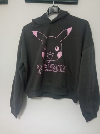 Sudadera Pokémon Pikachu Talla Única Gris Rosa