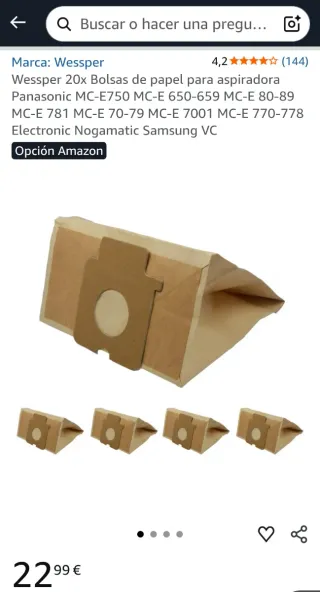 20 Bolsas Aspiradora K&M Group Panasonic y otras