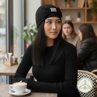 SF1.10 Cappello Blugirl nero con fiocco e dettagli