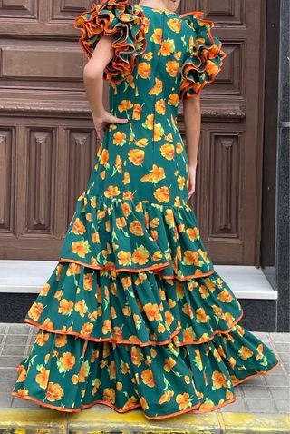 Traje Flamenca Talla 38/40 Verde 