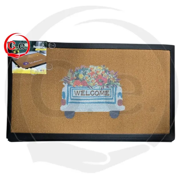 Tappeto Benvenuto con Bicicletta Multicolore