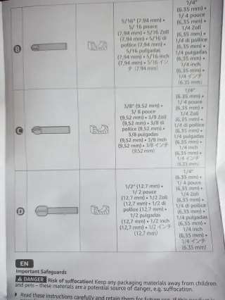 Juego 4 brocas fresadora Denali MAN 1/4