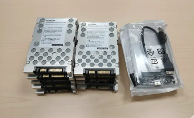 Lote 9 Discos Duros HDD + 2 carcasas lectoras