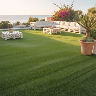 Césped artificial reutilizado