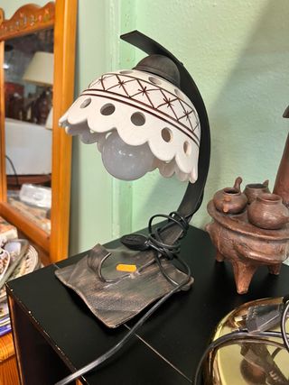 Lámpara de Mesa Vintage Porcelana y Metal