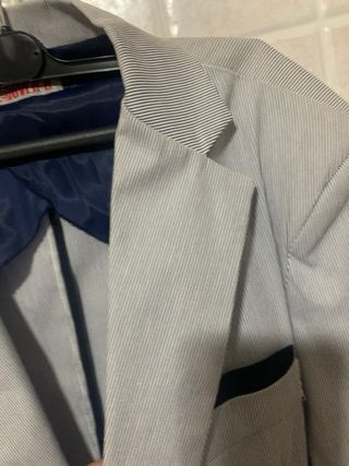 Giacca in tessuto grigio chiaro con righe Over-D