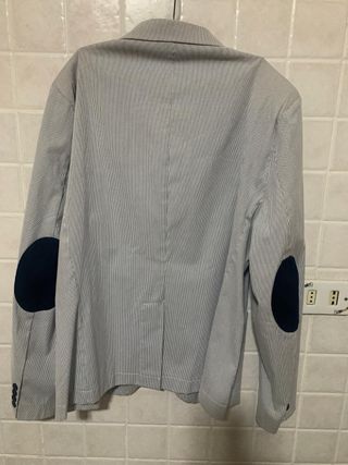 Giacca in tessuto grigio chiaro con righe Over-D