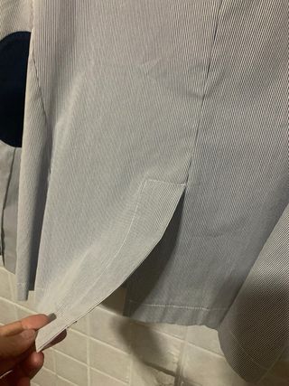 Giacca in tessuto grigio chiaro con righe Over-D