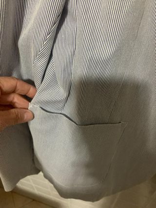 Giacca in tessuto grigio chiaro con righe Over-D