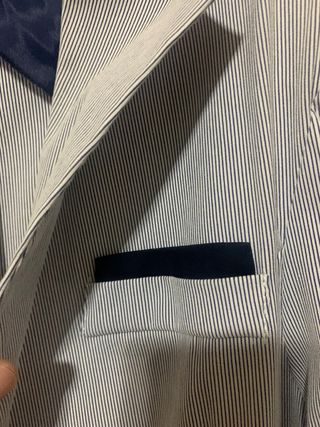 Giacca in tessuto grigio chiaro con righe Over-D