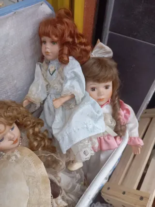 Lote Muñecas Porcelana Vestidas