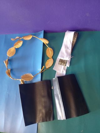 Disfraz Romano Hoja Dorada y Blanca