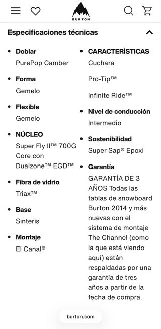 Tabla Snowboard Burton Process Camber.