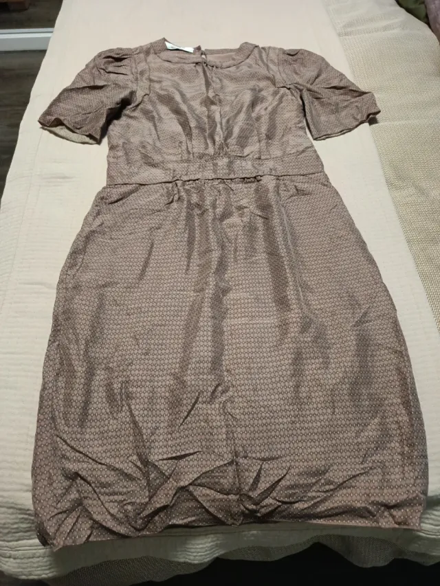 Vestido de seda Bimba y Lola Beige/Marrón