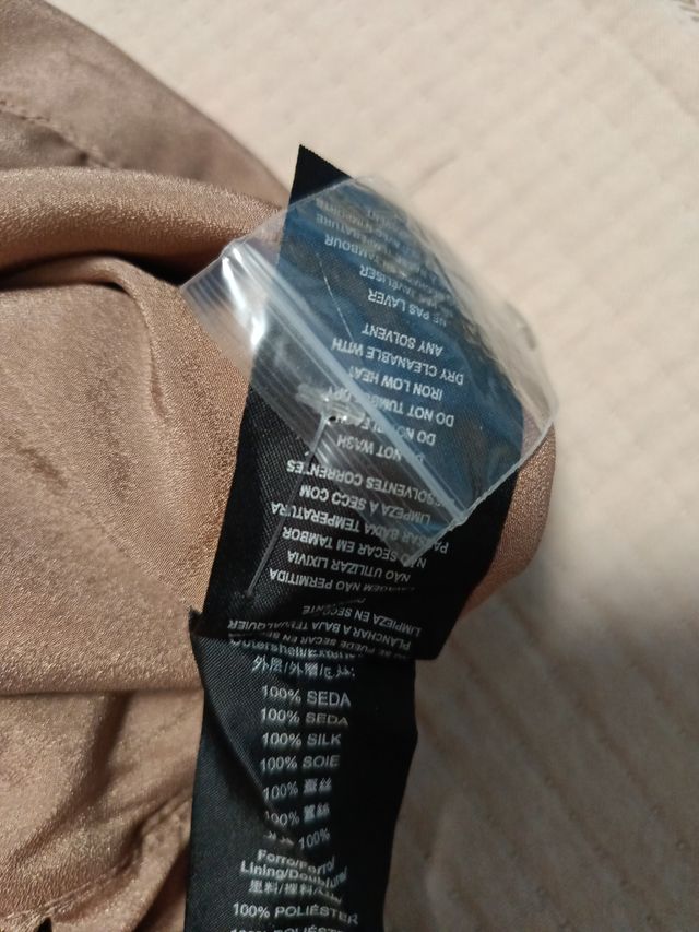 Vestido de seda Bimba y Lola Beige/Marrón