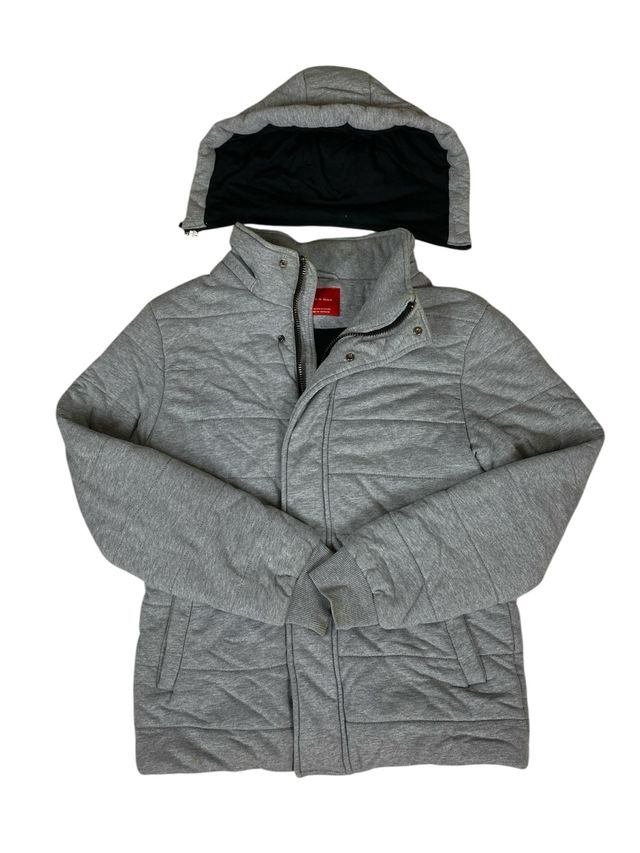 Abrigo Zara Gris M Capucha Elegante