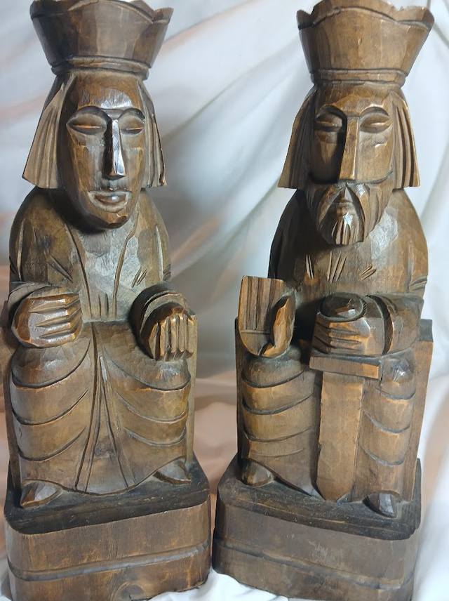 Pareja sujetalibros reyes madera decorativos