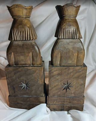 Pareja sujetalibros reyes madera decorativos