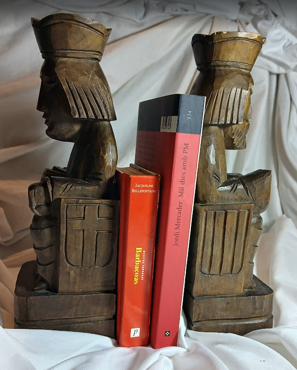 Pareja sujetalibros reyes madera decorativos