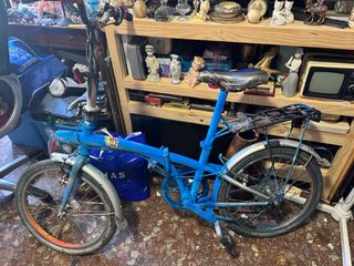 Bicicleta plegable azul