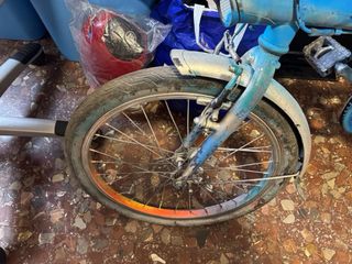 Bicicleta plegable azul
