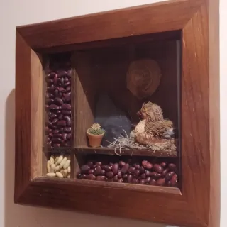 Cuadro Decorativo Cocina Madera y Cristal