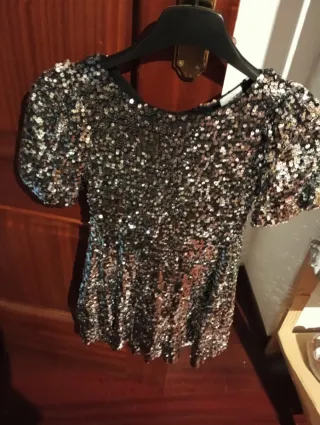 Vestido lentejuelas fiesta fin de año talla 7 años
