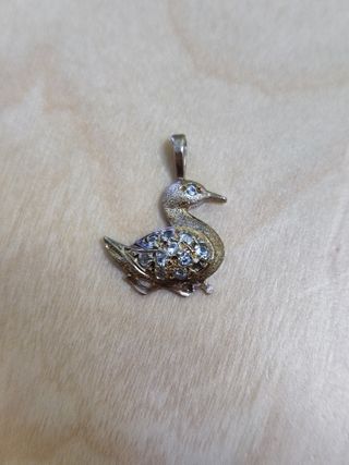 Colgante de plata - pato chapado en oro