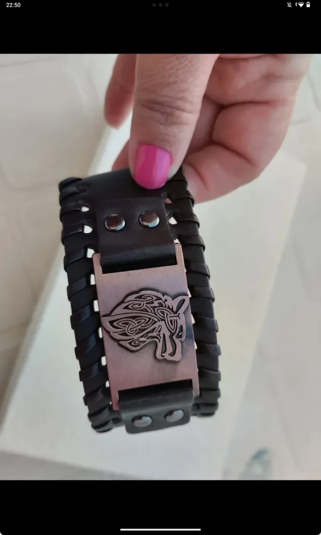 Pulsera Cuero Hombre Diseño Celta