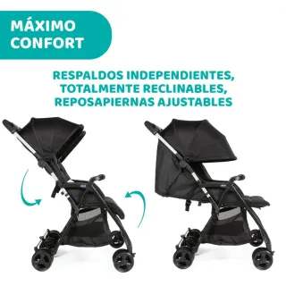 Silla de paseo gemelar Chicco negra
