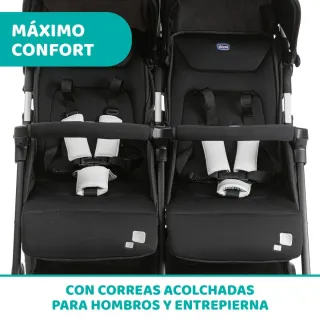 Silla de paseo gemelar Chicco negra