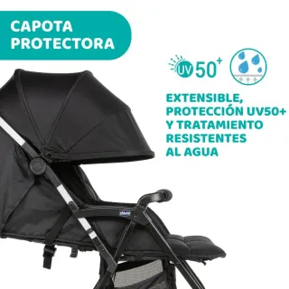 Silla de paseo gemelar Chicco negra