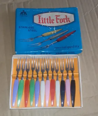 Little Fork. 12 Tenedores cóctel vintage
